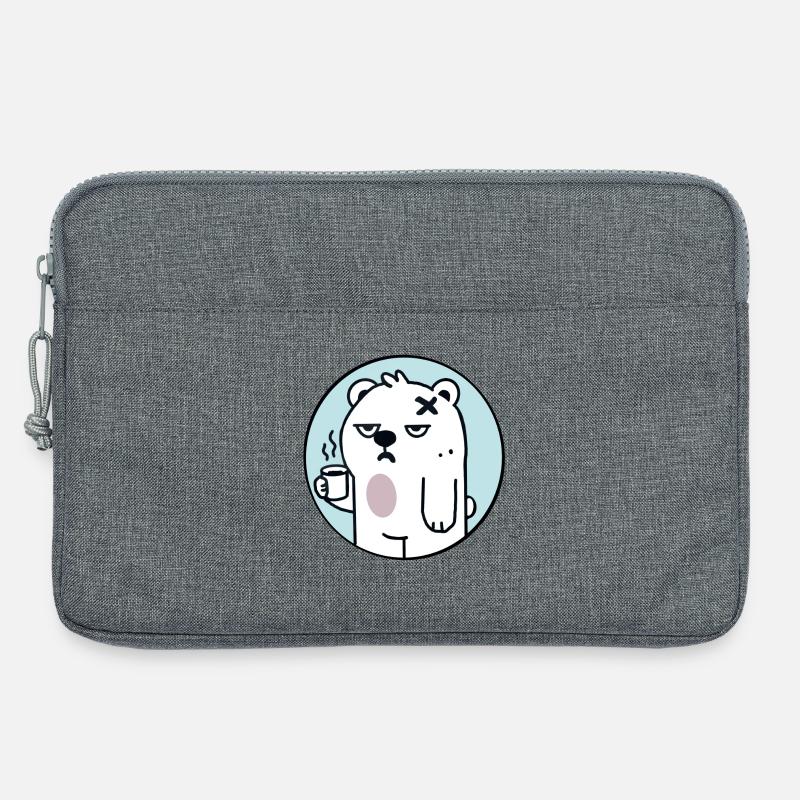 Müder Bär mit Kaffee - Laptoptasche 13" - Grau meliert