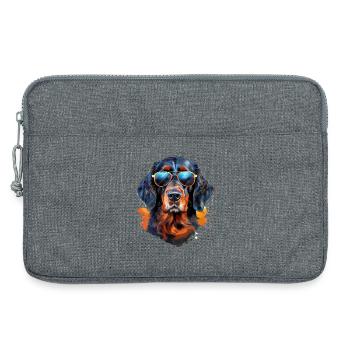 Gordon Setter mit Sonnenbrille - Laptoptasche 13" - Grau meliert - Vorne