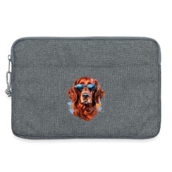 Irish Setter mit Sonnebrille - Laptoptasche 13" - Grau meliert - Vorne
