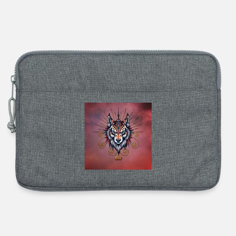 Atemberaubender Wolfskopf - Laptoptasche 13" - Grau meliert