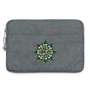 grand poinsettia de style géométrique - Sacoche pour ordinateur portable 13 pouces - gris chiné - Devant