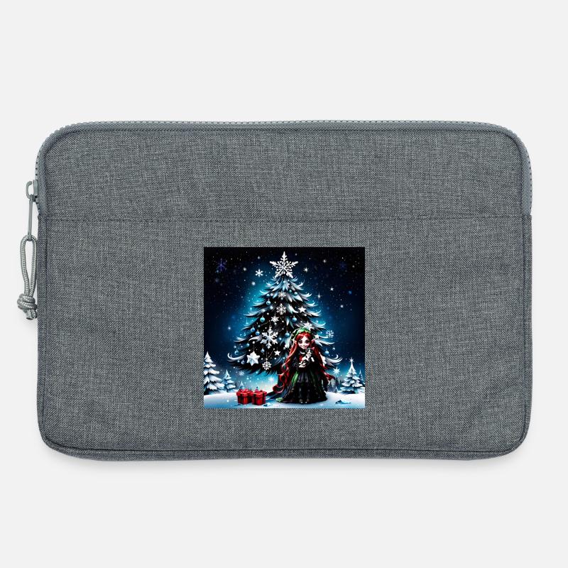 Weihnachtself mit Kätzchen. - Laptoptasche 13" - Grau meliert