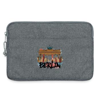 Urbaner Berliner Style – Brandenburger Tor - Laptoptasche 13" - Grau meliert - Vorne