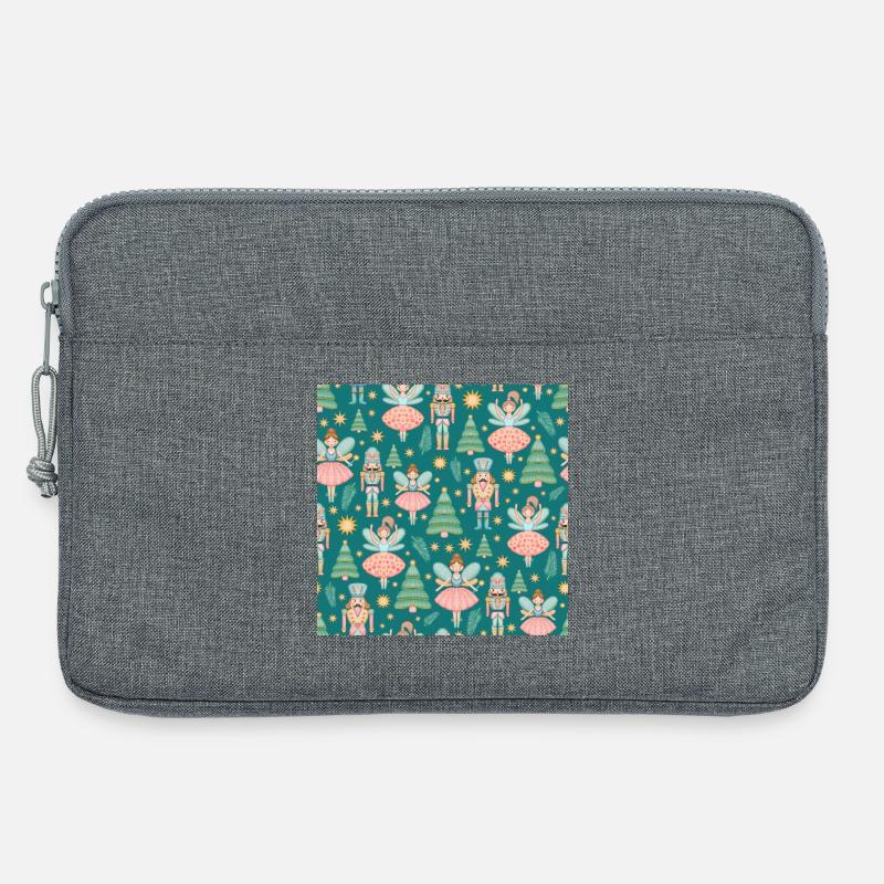 Whimsical Nutcracker Ballet Pattern - Laptop bag 13" - heather grey