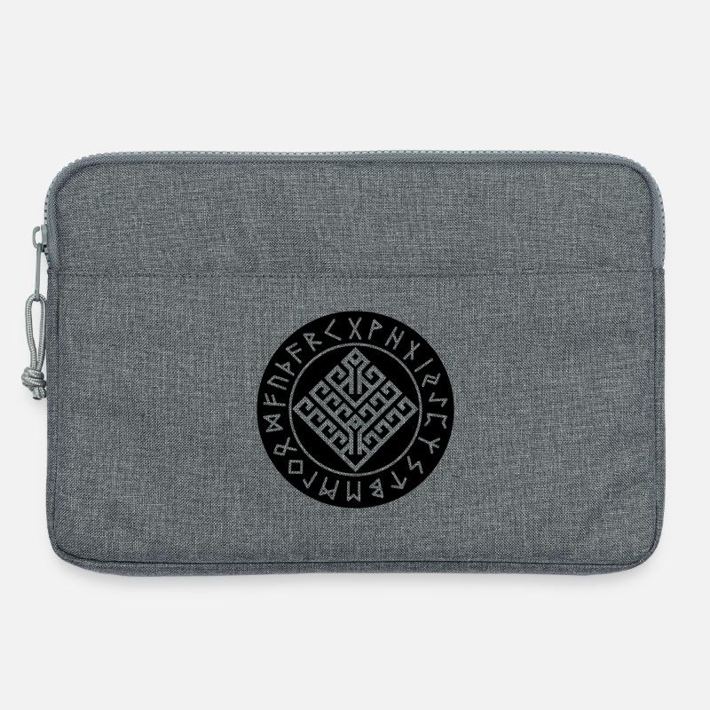 Yggdrasil schwarzer Runenkreis - Laptoptasche 13" - Grau meliert