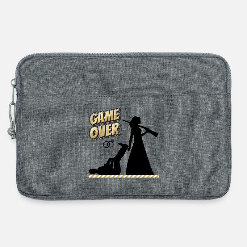 Geschenk zur Hochzeit lustig Spruch | Game over - Laptoptasche 13" - Grau meliert