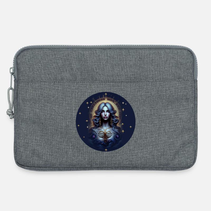 Mondschein Göttin Sternkreis - Sternzeichen Waage - Laptoptasche 13" - Grau meliert