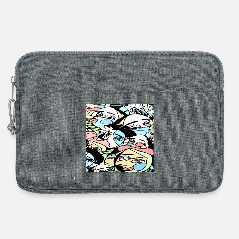 Crazy faces - Laptop bag 13" - heather grey