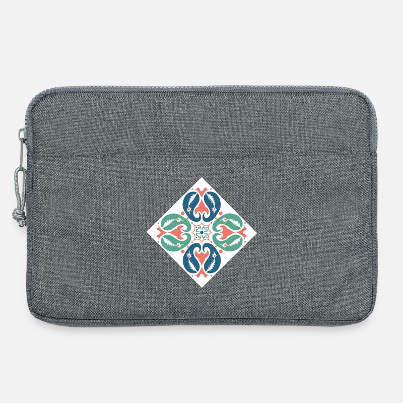 orientalisches Muster Marokko rot grün blau - Laptoptasche 13" - Grau meliert