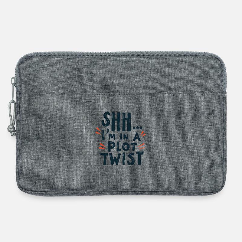 Shhh... I'm in a Plot Twist - Laptop bag 13" - heather grey