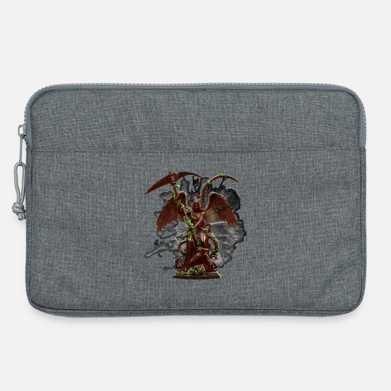 Engelstatue, Ranken, gothic design - Laptoptasche 13" - Grau meliert
