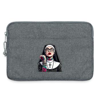 Religieuse avec tatouage - Sacoche pour ordinateur portable 13 pouces - gris chiné - Devant