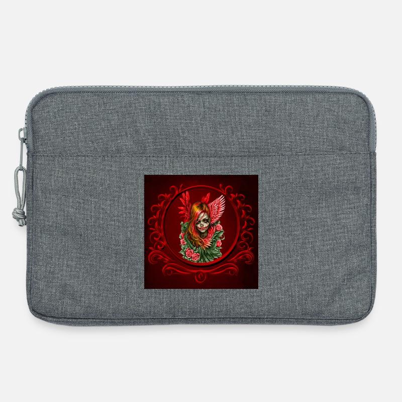 Gothic Blossom, der Engel der Rosen. - Laptoptasche 13" - Grau meliert