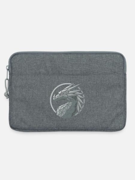 Blaue Polygone Drachenkopf - Laptoptasche 13" - Grau meliert
