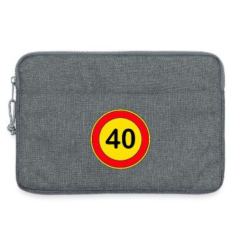40.Geburtstag , 40 Jahre , Verkehrsschild Gelb - Laptoptasche 13" - Grau meliert - Vorne