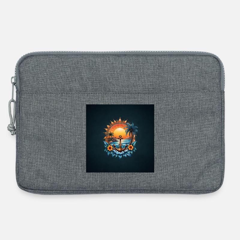 Urlaubsatmosphäre: Ankern im Paradies. - Laptoptasche 13" - Grau meliert
