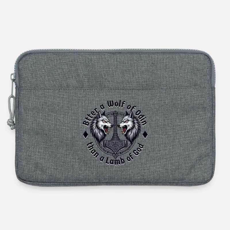 Lieber ein Wolf Odins als ein Lamm Gottes - Laptoptasche 13" - Grau meliert