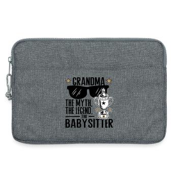 Grandma – The Myth, the Legend, the Babysitter - Laptop bag 13" - heather grey - Front
