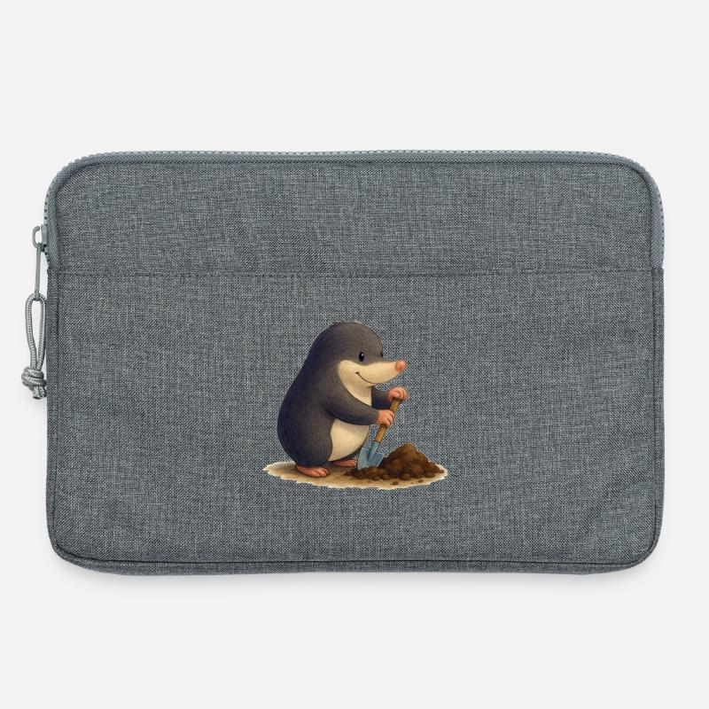 Industrious Mole with Shovel - Laptop bag 13" - heather grey