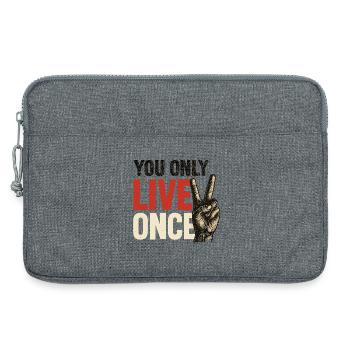 On ne vit qu’une fois vintage - Sacoche pour ordinateur portable 13 pouces - gris chiné - Devant