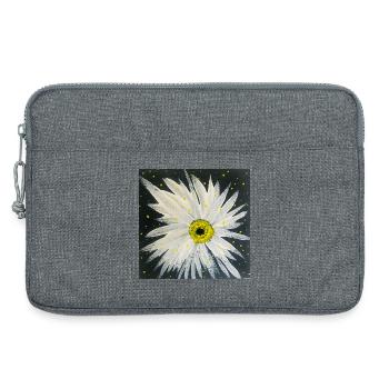 Edelweiss-black-white design - Laptop bag 13" - heather grey - Front