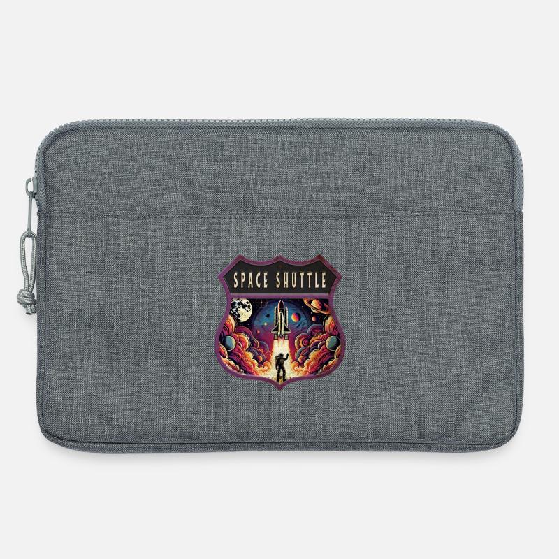 Buntes Atronauten Wappen Design - Laptoptasche 13" - Grau meliert