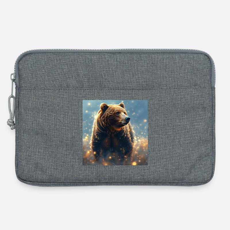 Krafttier Braunbär - Laptoptasche 13" - Grau meliert