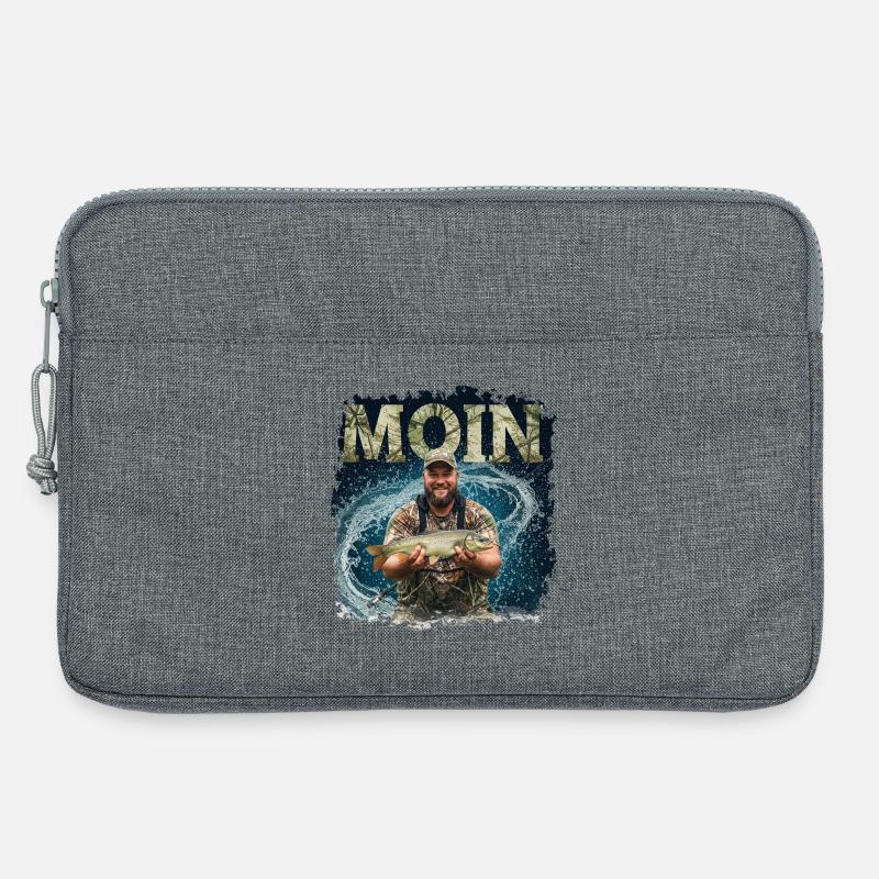 Moin Anglerglück - Laptoptasche 13" - Grau meliert