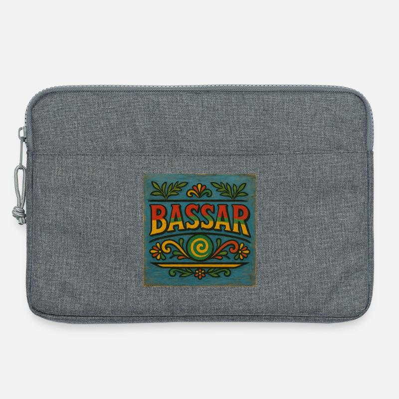 Lebendiges Bassar-Folk-Muster - Laptoptasche 13" - Grau meliert