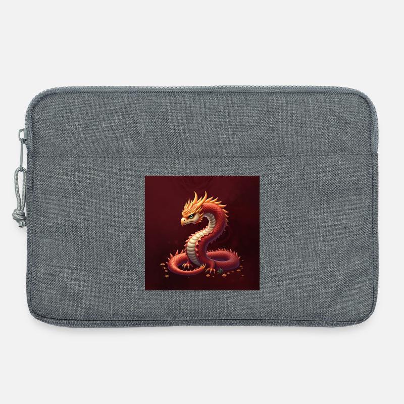 Der goldene Schlangendrache. - Laptoptasche 13" - Grau meliert