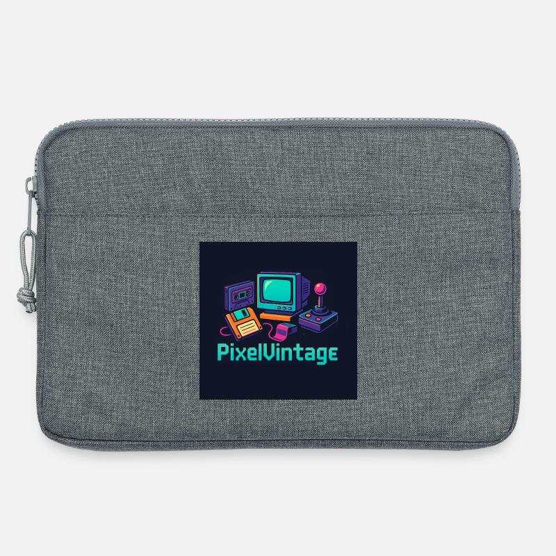 Retro-Computer und Pixel-Konsole - Laptoptasche 13" - Grau meliert