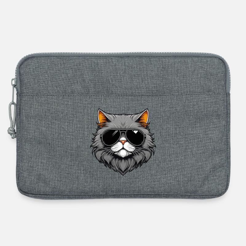 Zen-Katze mit Sonnenbrille - Laptoptasche 13" - Grau meliert