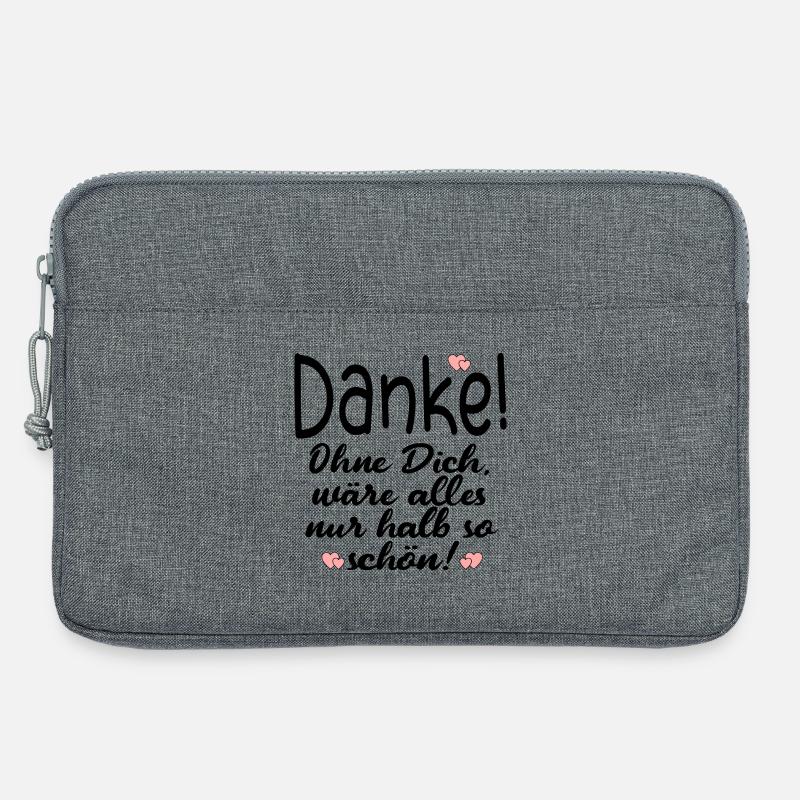 DANKE PARTNERSCHAFT FREUNDSCHAFT - Laptoptasche 13" - Grau meliert