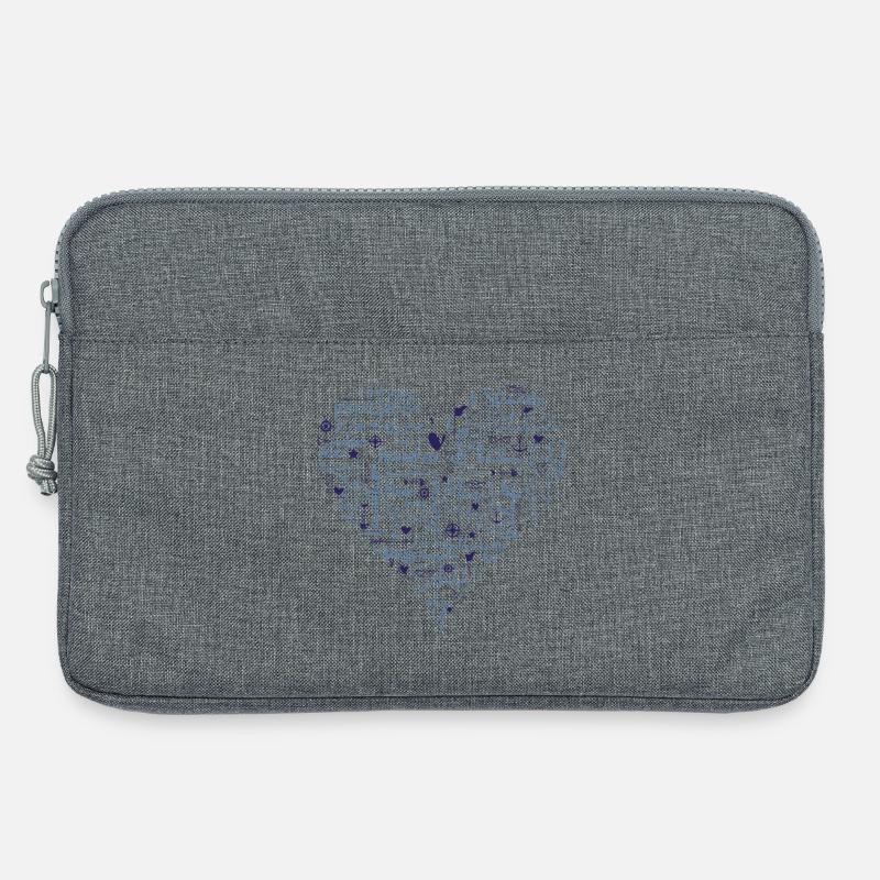 Maritimes Herz, blau - Laptoptasche 13" - Grau meliert