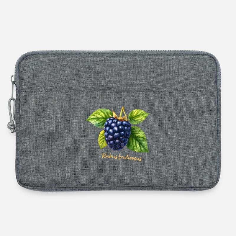 Brombeere – Botanisches Aquarell im Vintage-Stil - Laptoptasche 13" - Grau meliert