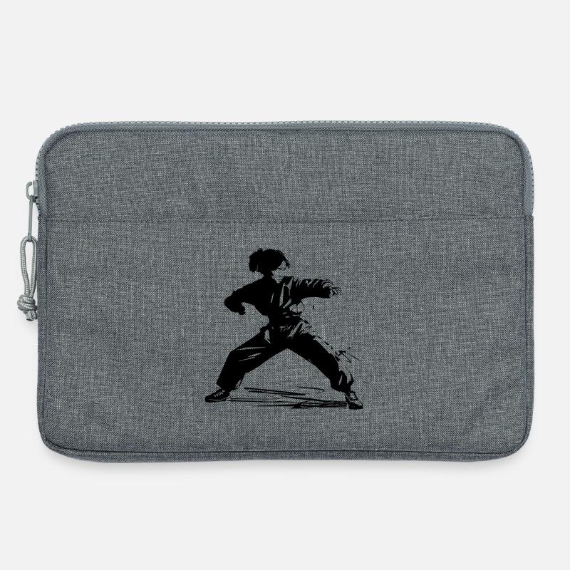 Mädchen Karate Skizze - Laptoptasche 13" - Grau meliert