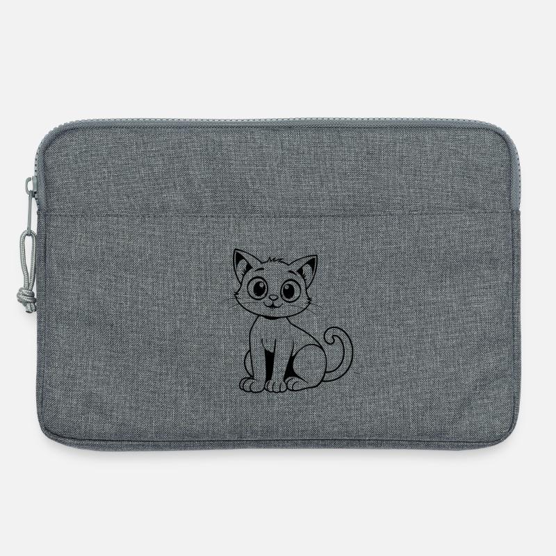 Minimalistic Cat - Laptop bag 13" - heather grey