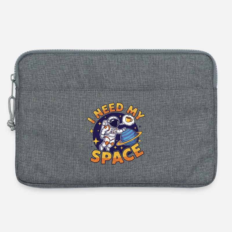 Weltraumfreundschaft mit Kaffee-Traum - Laptoptasche 13" - Grau meliert