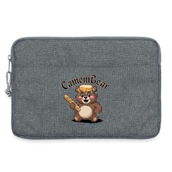 Ours au miel et baguette - Sacoche pour ordinateur portable 13 pouces - gris chiné - Devant