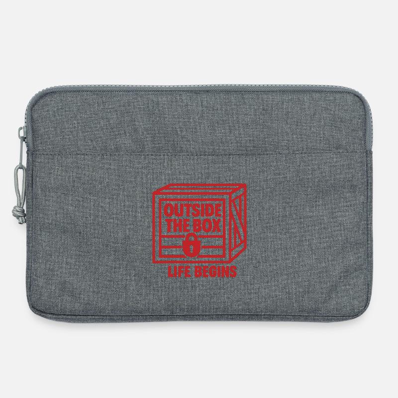 Über den Tellerrand hinaus - das Leben beginnt - Laptoptasche 13" - Grau meliert
