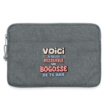Humor-Design zum 76. Geburtstag - Laptoptasche 13" - Grau meliert - Vorne