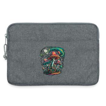 Psychedelische kosmische Pilze Kunstwerk - Laptoptasche 13" - Grau meliert - Vorne