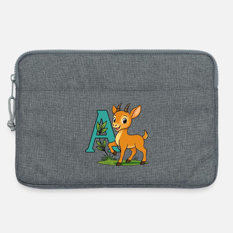 Kindliche Antilope mit dem Buchstaben A - Laptoptasche 13" - Grau meliert
