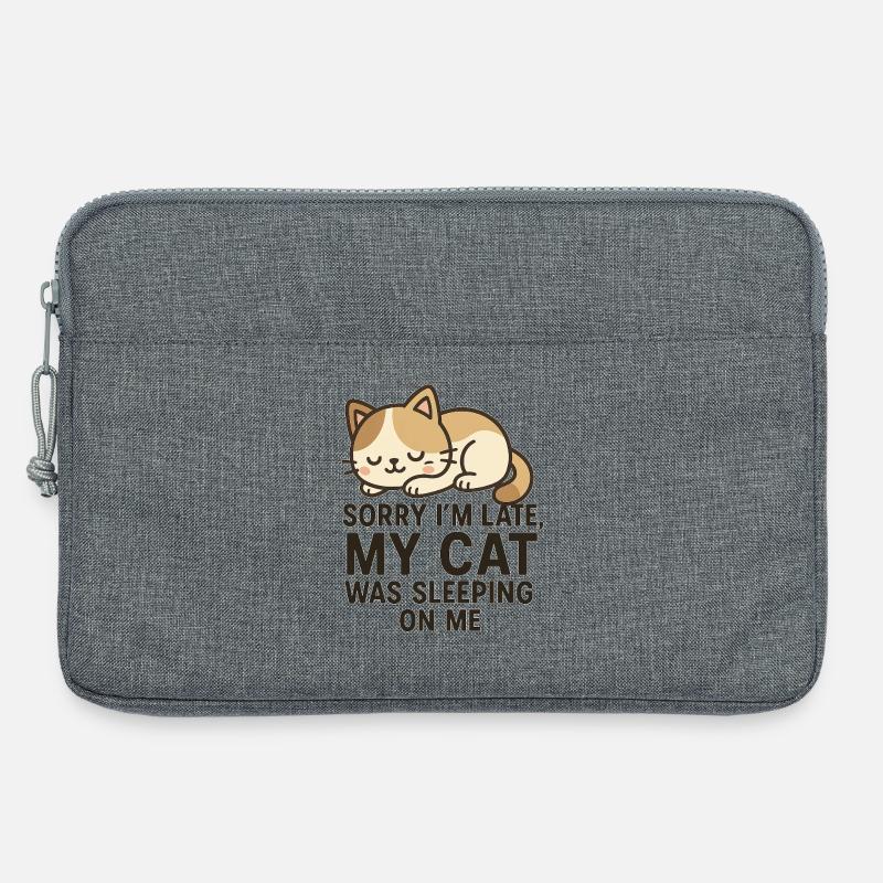 Verspätungs-Jeu mit süßem Kätzchen - Laptoptasche 13" - Grau meliert