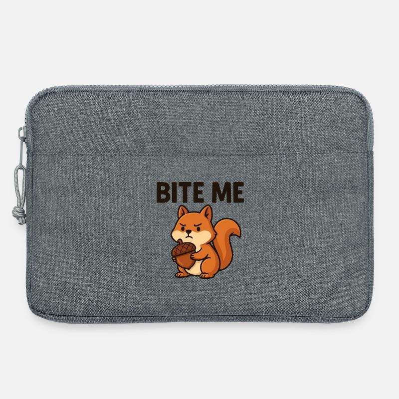 Artsy Squirrel with Bold Message - Laptop bag 13" - heather grey