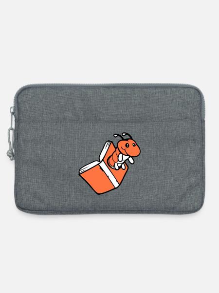 Bücherwurm Raupe Nerd Buch Loch Geek Wurm lesen - Laptoptasche 13" - Grau meliert