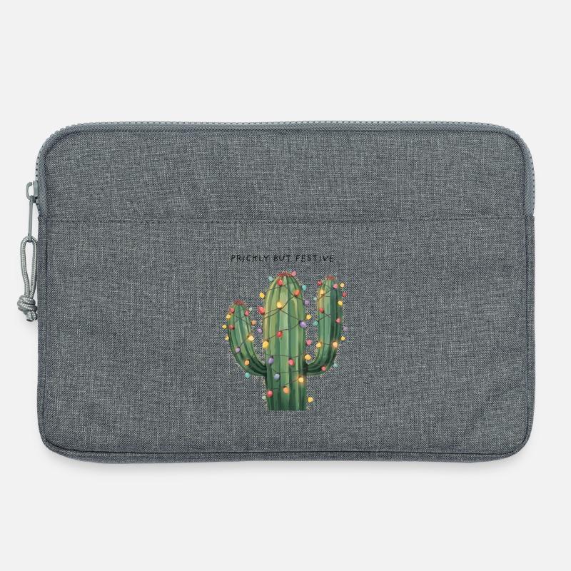 Großer Weihnachtskaktus – Prickly but Festive - Laptoptasche 13" - Grau meliert