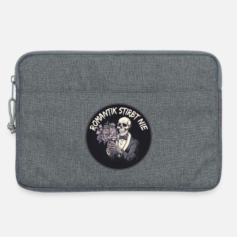 Liebe bis in den Tod – Gothic Skull Design - Laptoptasche 13" - Grau meliert