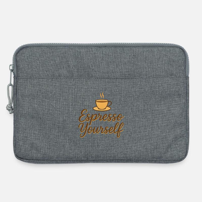 Kaffeetasse mit Inspirierendem Spruch - Laptoptasche 13" - Grau meliert