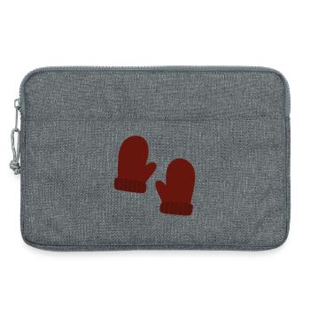 Illustration de mitaines d’hiver confortables - Sacoche pour ordinateur portable 13 pouces - gris chiné - Devant